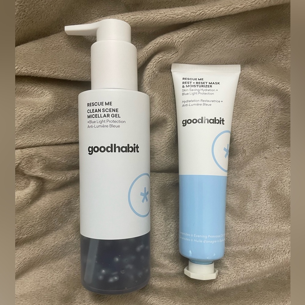 Goodhabit Rest Overnight Mask & Clean Scene Micellar Gel, Facial Cleansing Gel